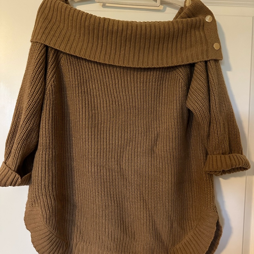 Cozy Brown Off-Shoulder Sweater